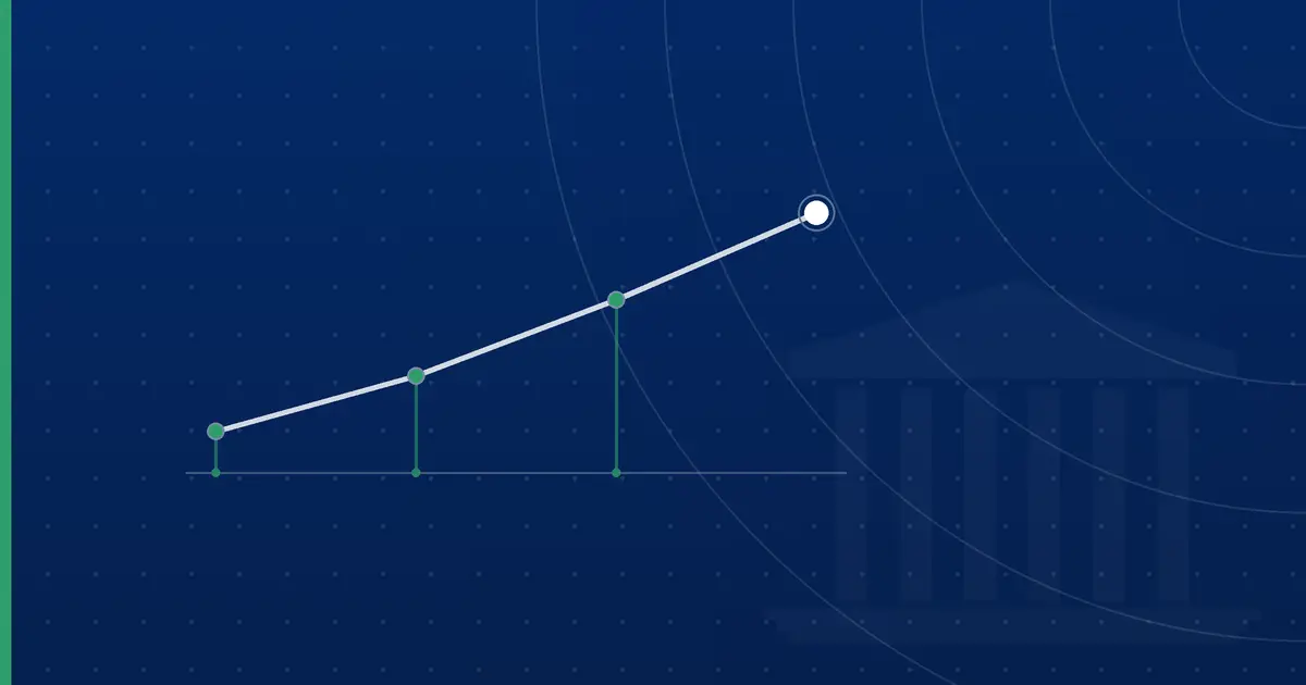 Rising line held up by three green support struts, illustrating student services and retention at Florida institutions.